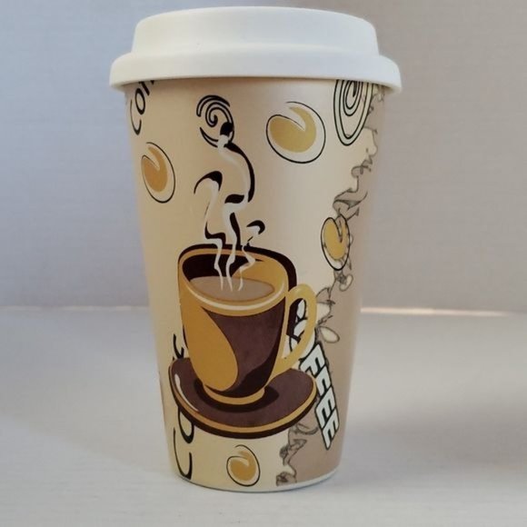 Ceramic Coffee Travel Tumbler Mug Cup 12 oz OUTER BANKS NORTH CAROLINA - Picture 2 of 12